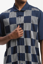 Crewel Embroidered Blocks Shirt