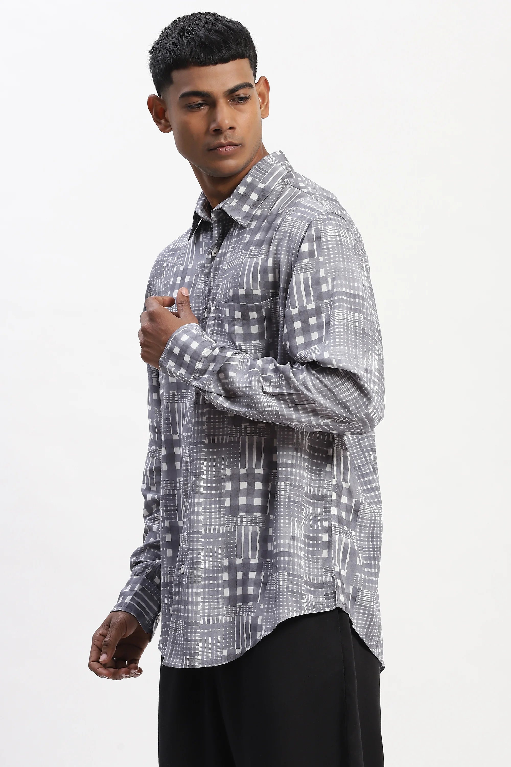 Handpainted Checks Shirt