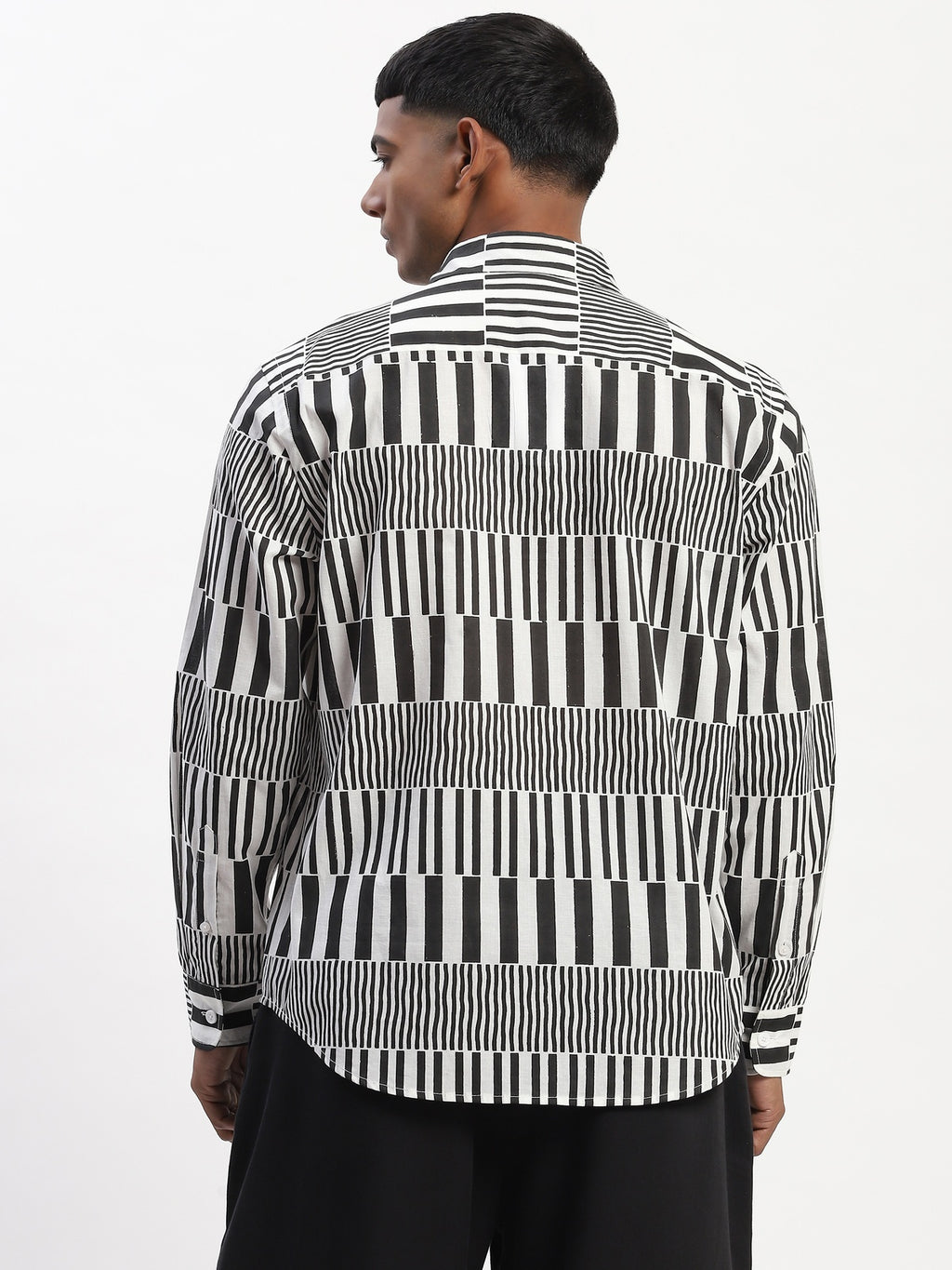Hand Block Printed Stripes Shirt