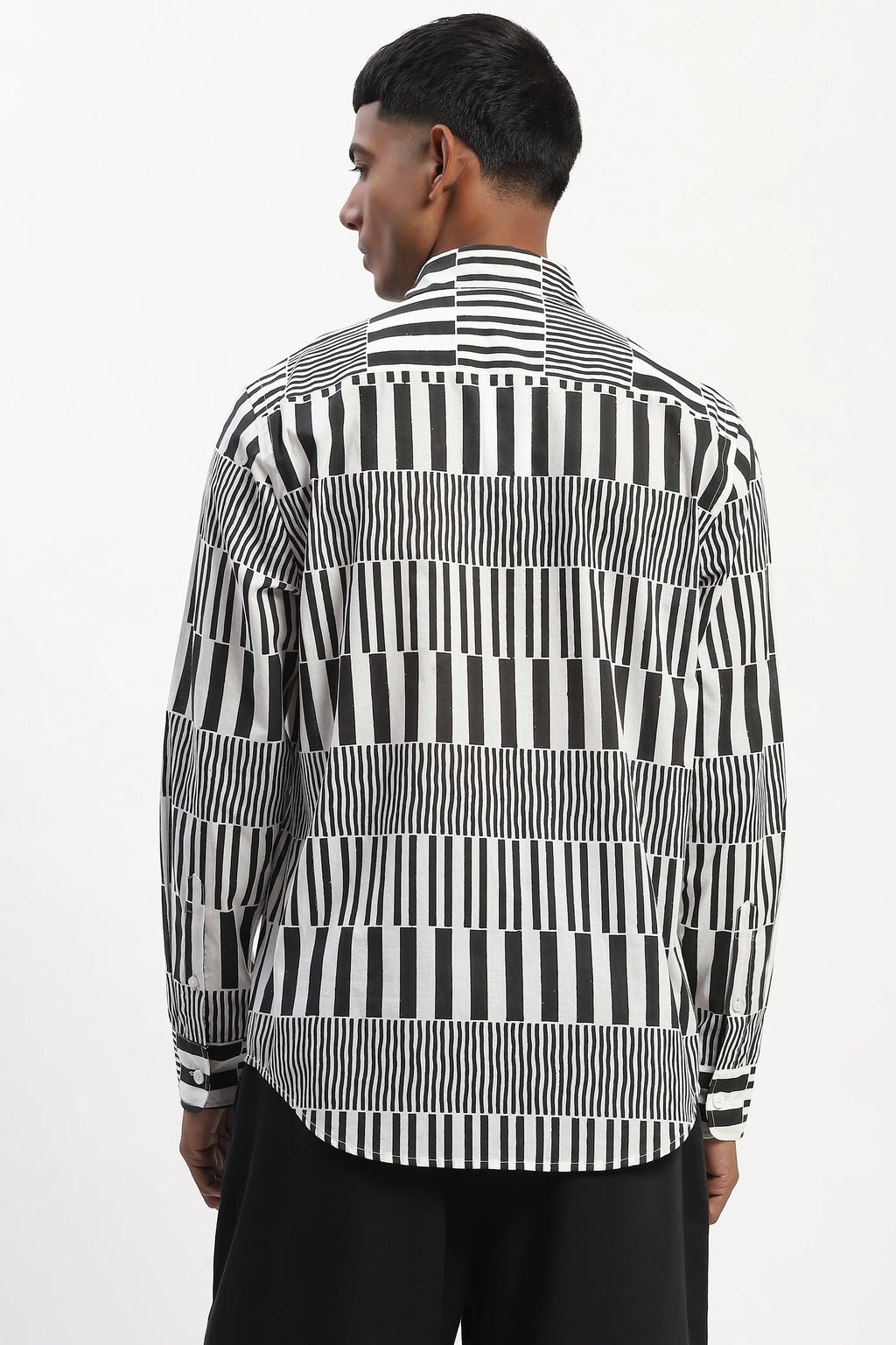 Hand Block Printed Stripes Shirt