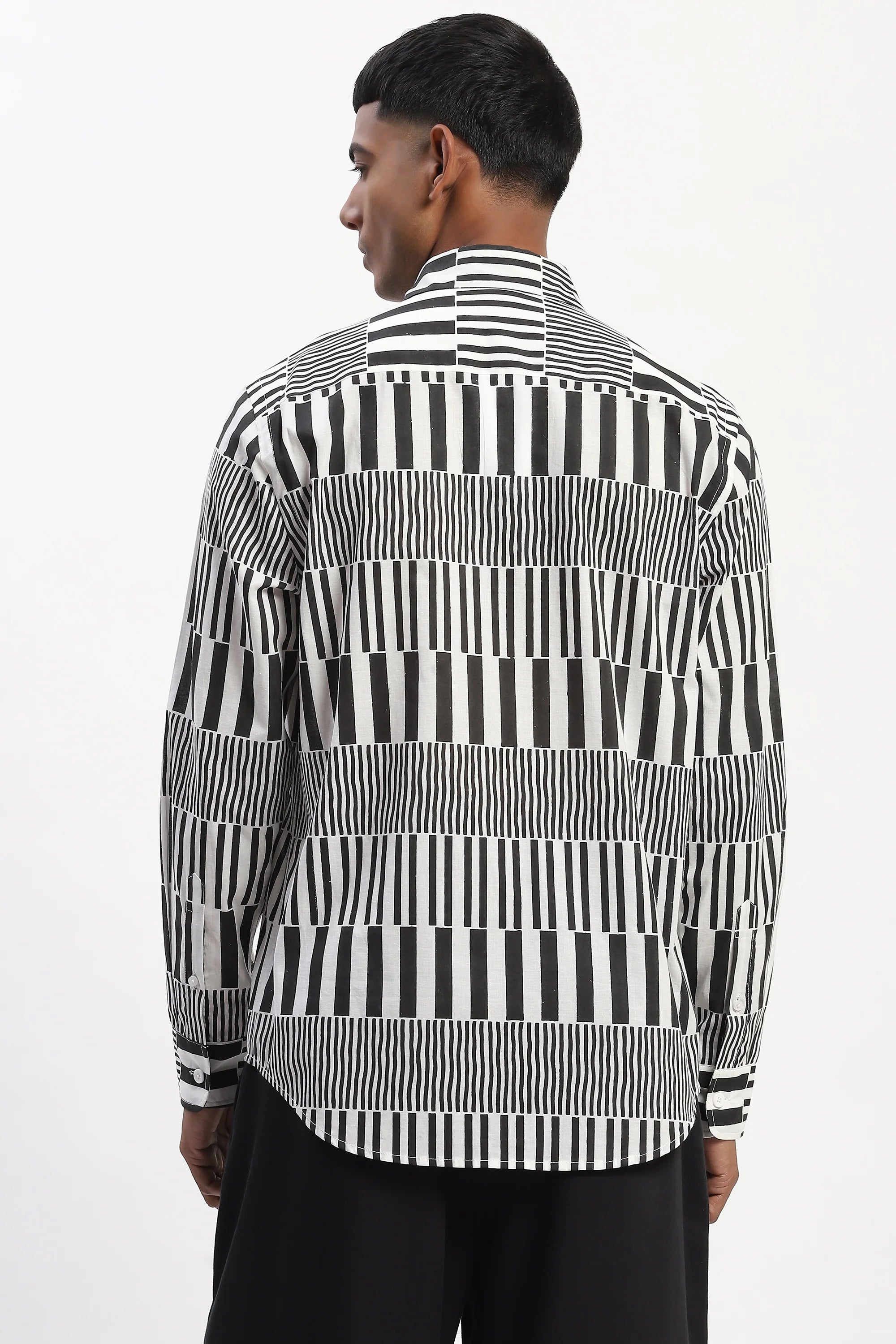 Hand Block Printed Stripes Shirt