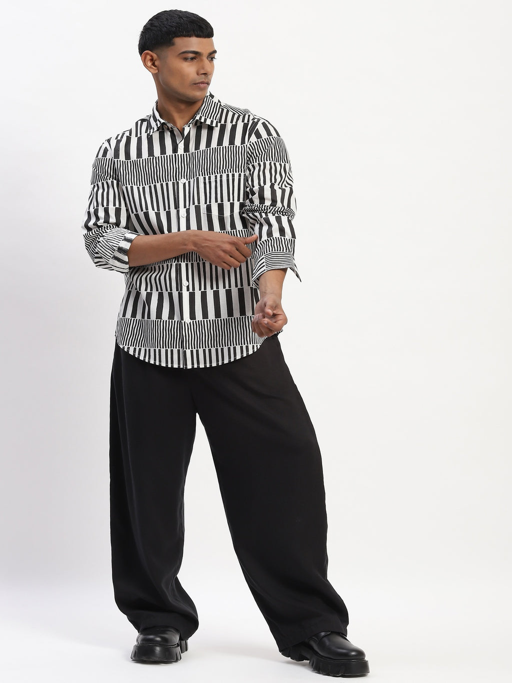 Hand Block Printed Stripes Shirt