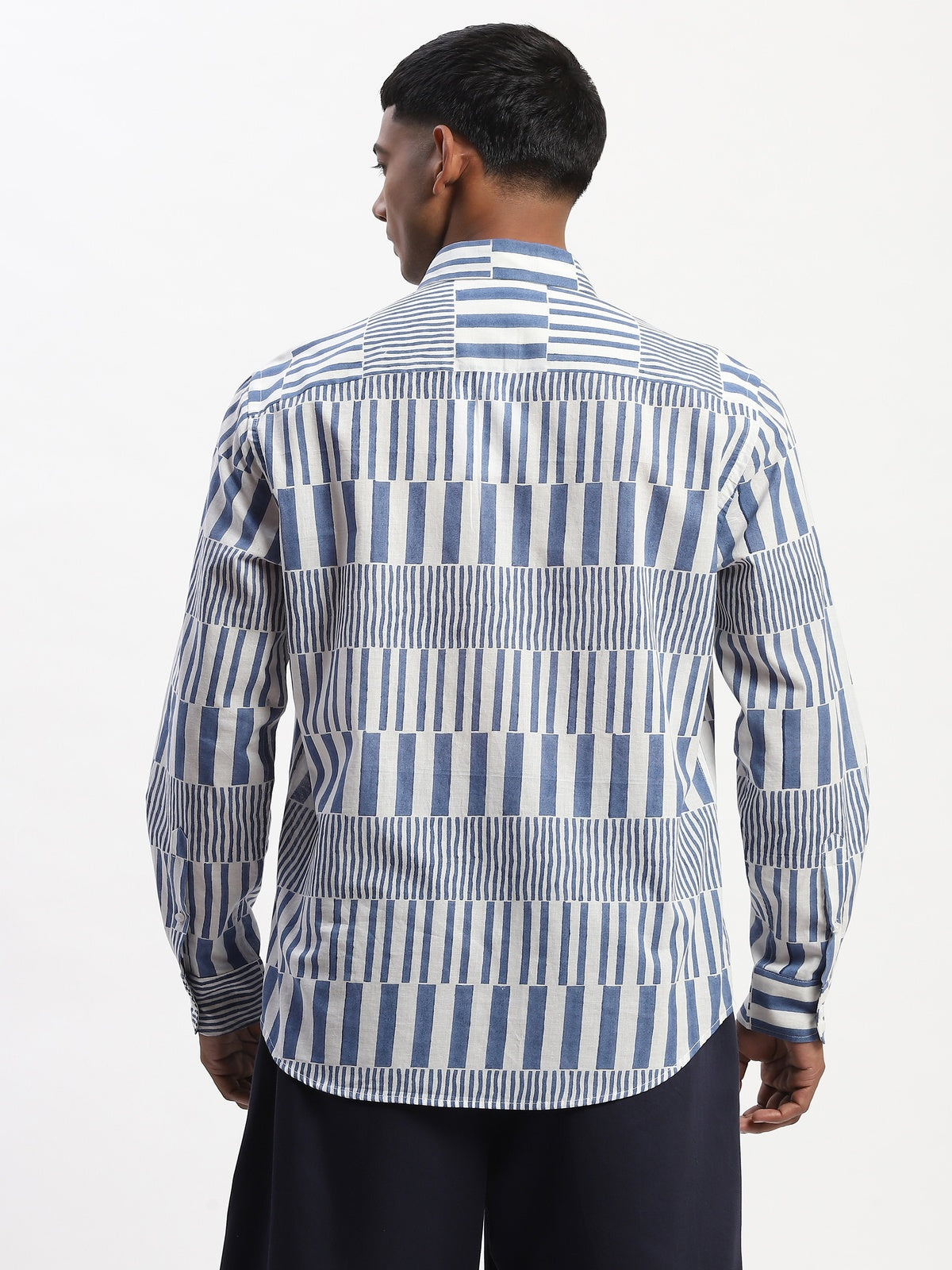Hand Block Printed Stripes Shirt