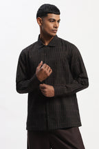 Hand Block Printed Grid Shirt