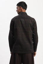 Hand Block Printed Grid Shirt