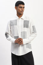Embroidered Scribble Blocks Shirt
