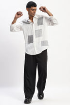 Embroidered Scribble Blocks Shirt