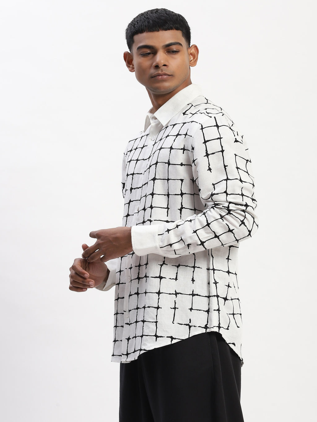 Embroidered Grid Shirt