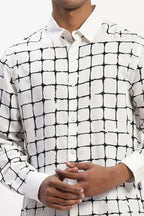 Embroidered Grid Shirt