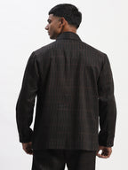 Hand Block Printed Grid Jacket