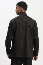 Hand Block Printed Grid Jacket