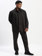 Hand Block Printed Grid Jacket