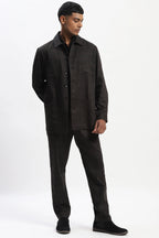 Hand Block Printed Grid Jacket