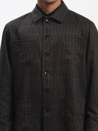 Hand Block Printed Grid Jacket