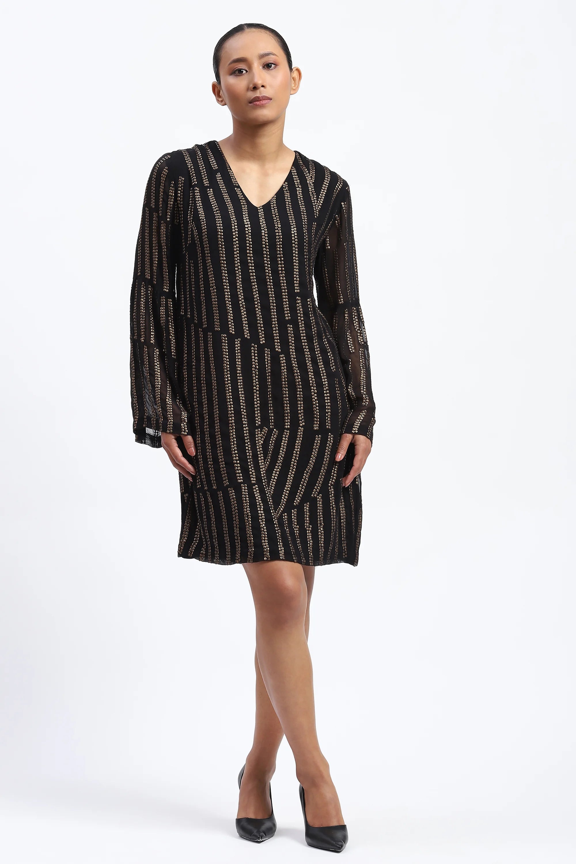 Broken Stripes Sequins Dress