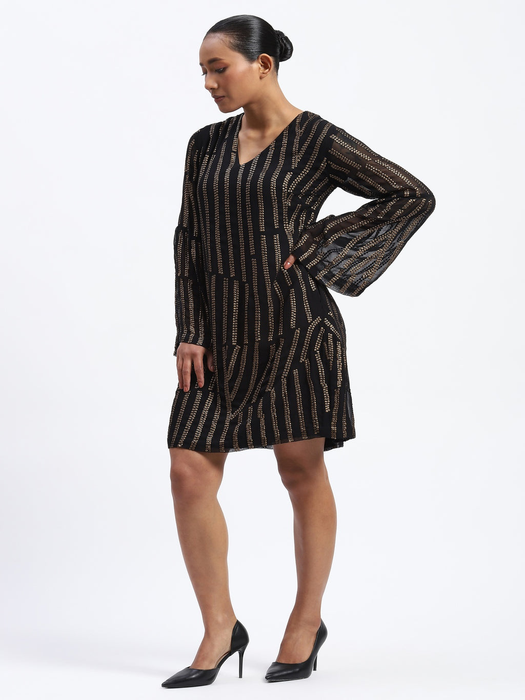 Broken Stripes Sequins Dress