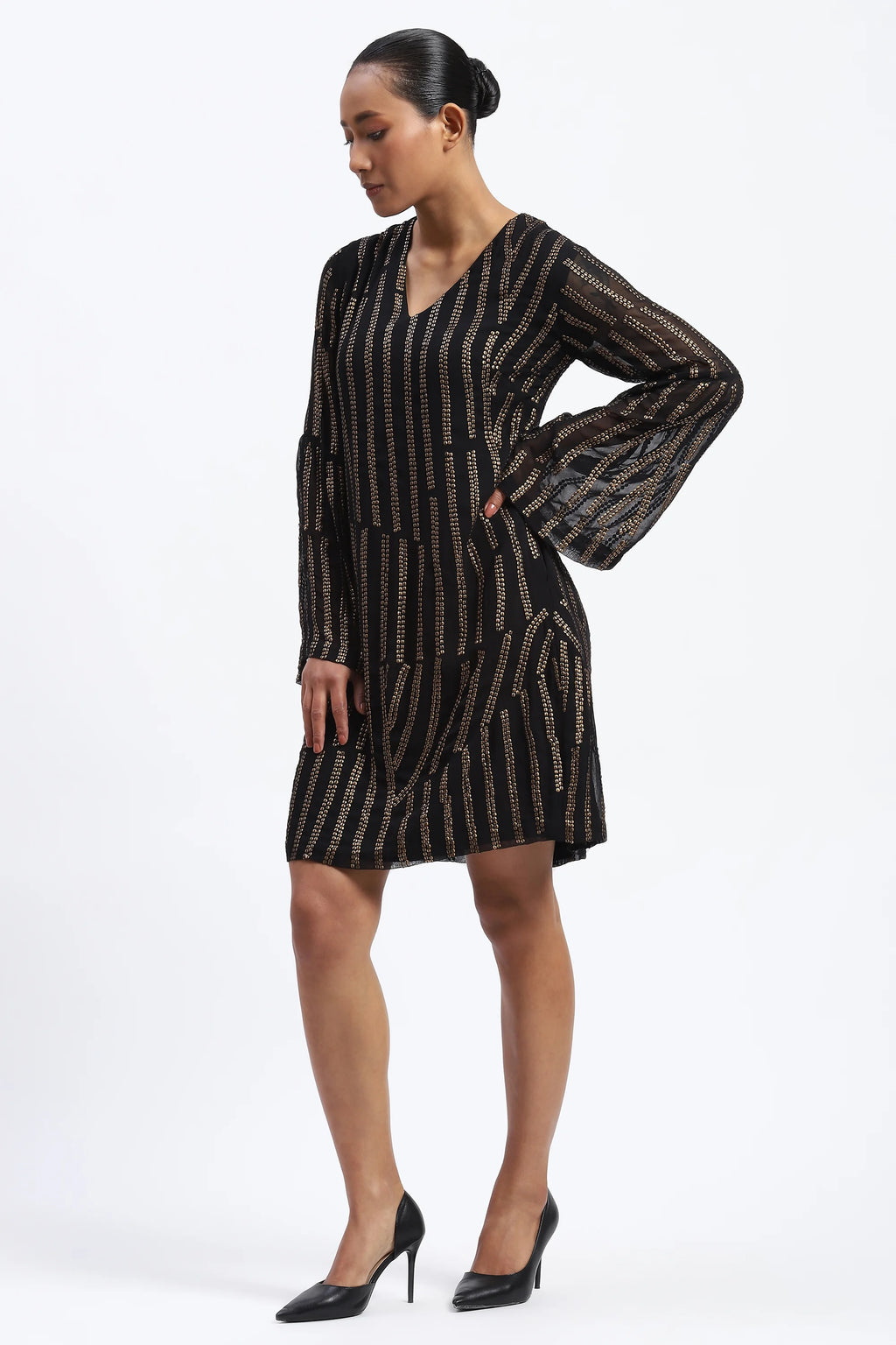 Broken Stripes Sequins Dress