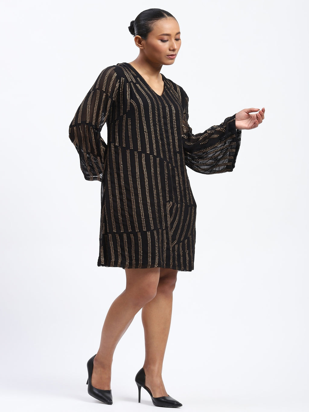 Broken Stripes Sequins Dress