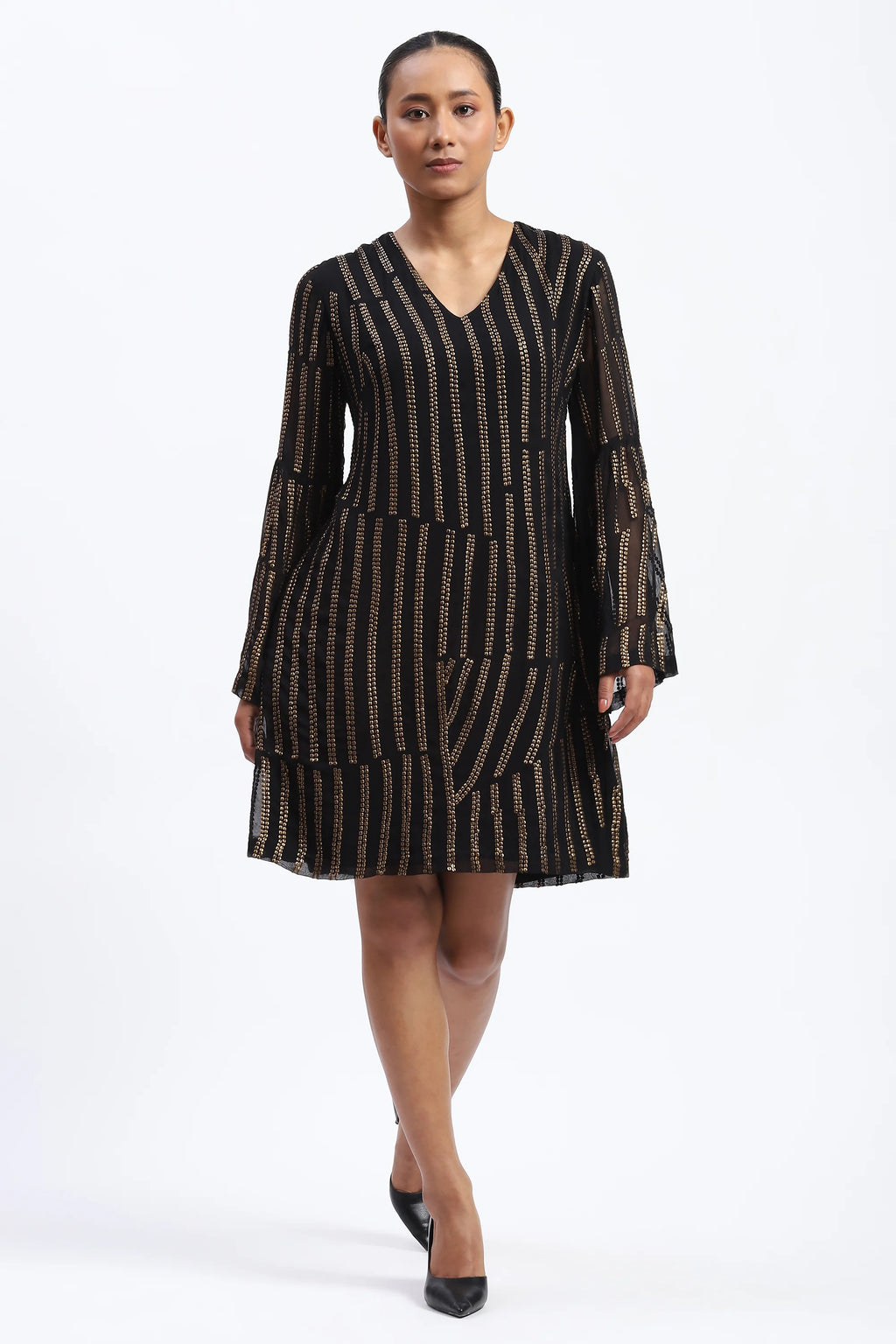 Broken Stripes Sequins Dress