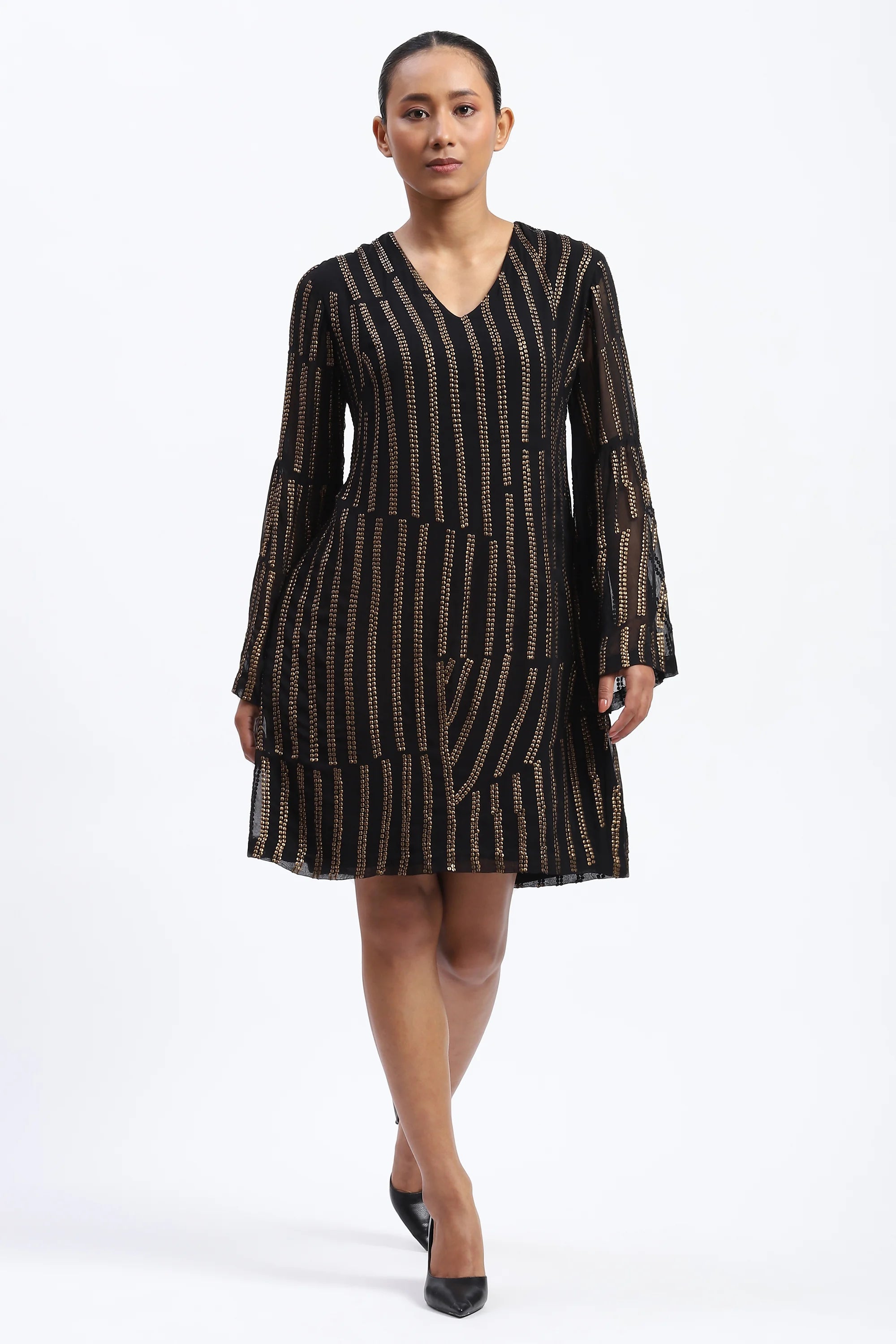 Broken Stripes Sequins Dress