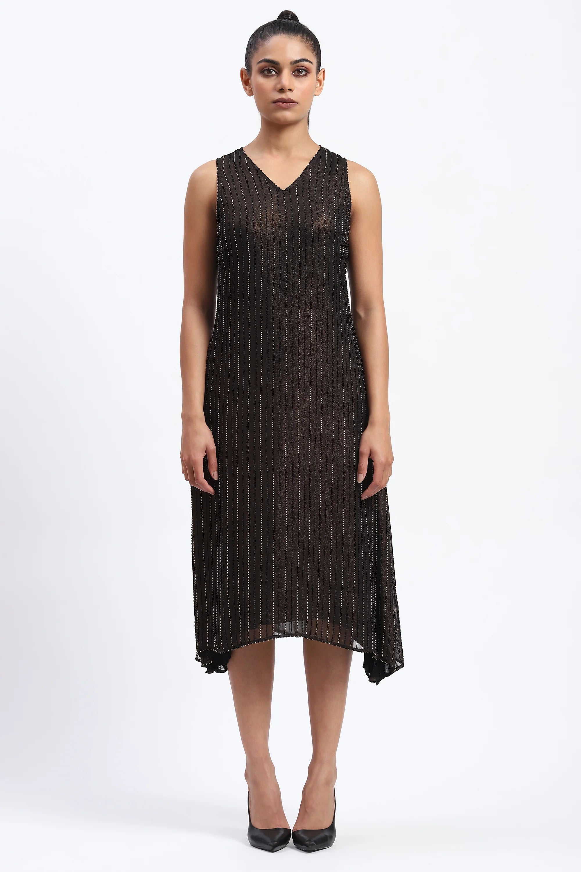 Gold Foil Beaded Dress