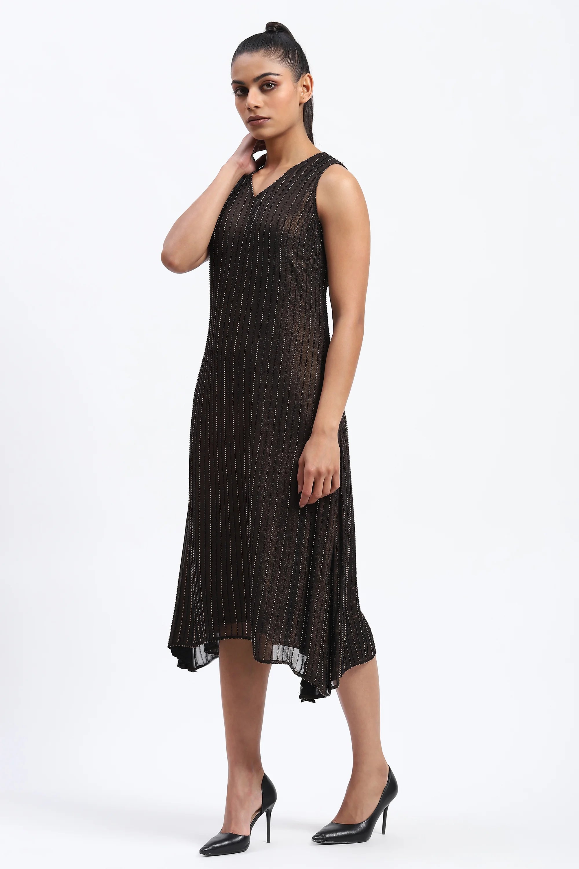 Gold Foil Beaded Dress