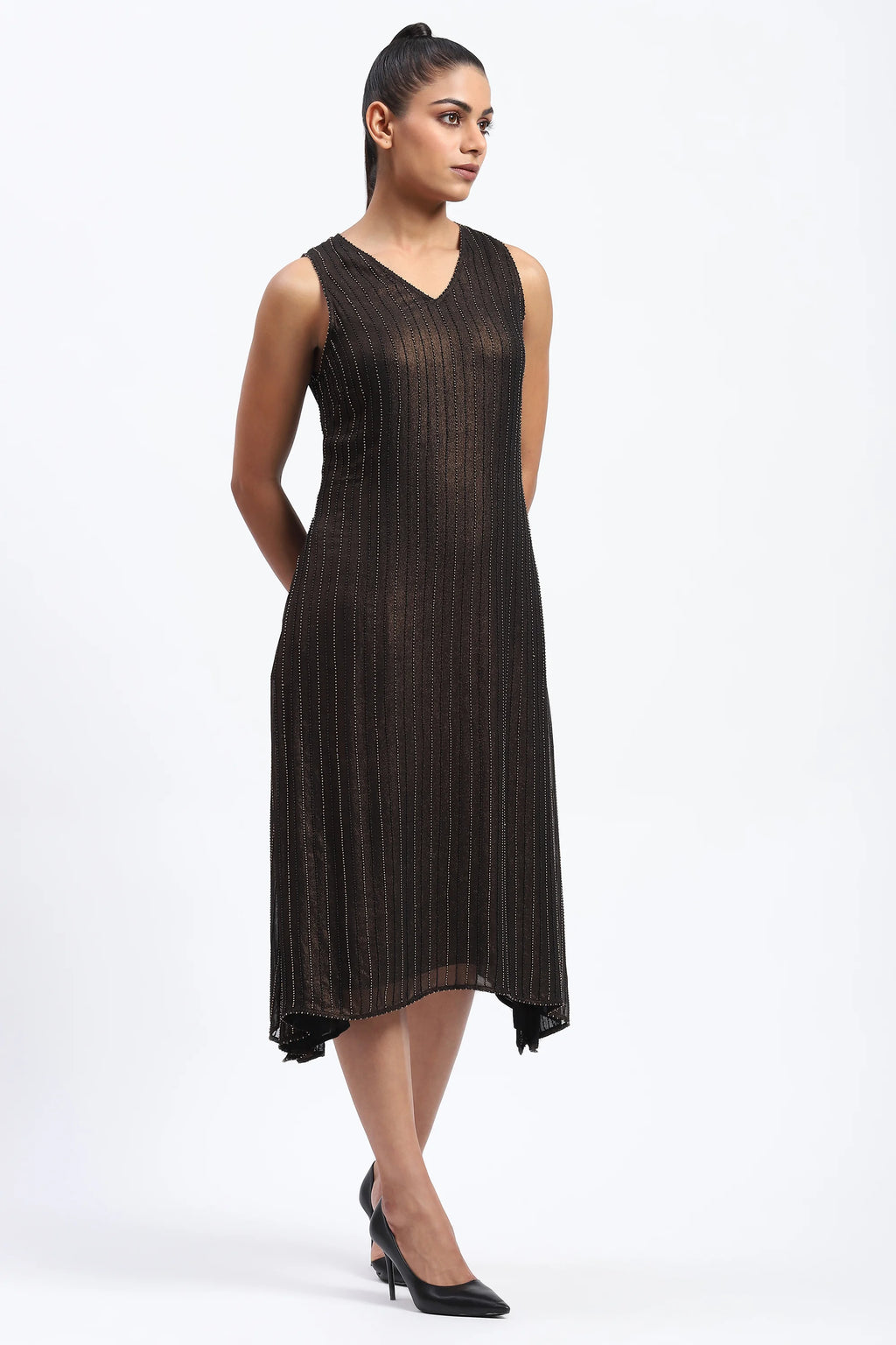 Gold Foil Beaded Dress