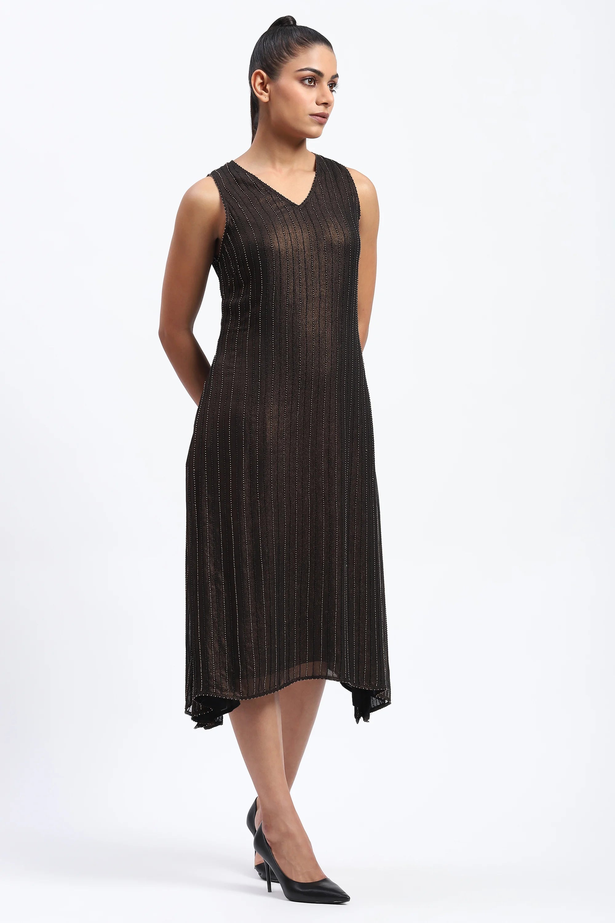 Gold Foil Beaded Dress