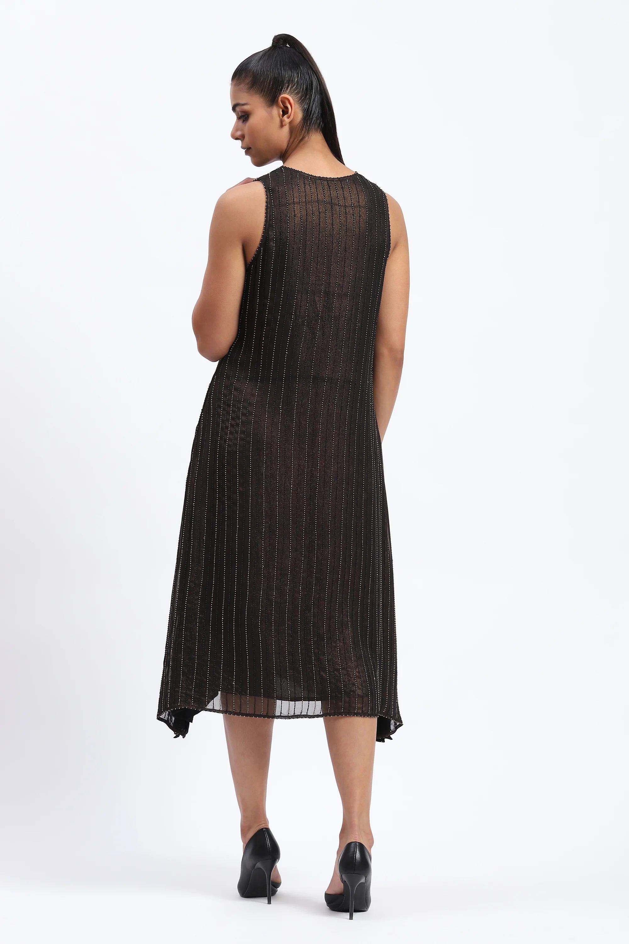 Gold Foil Beaded Dress