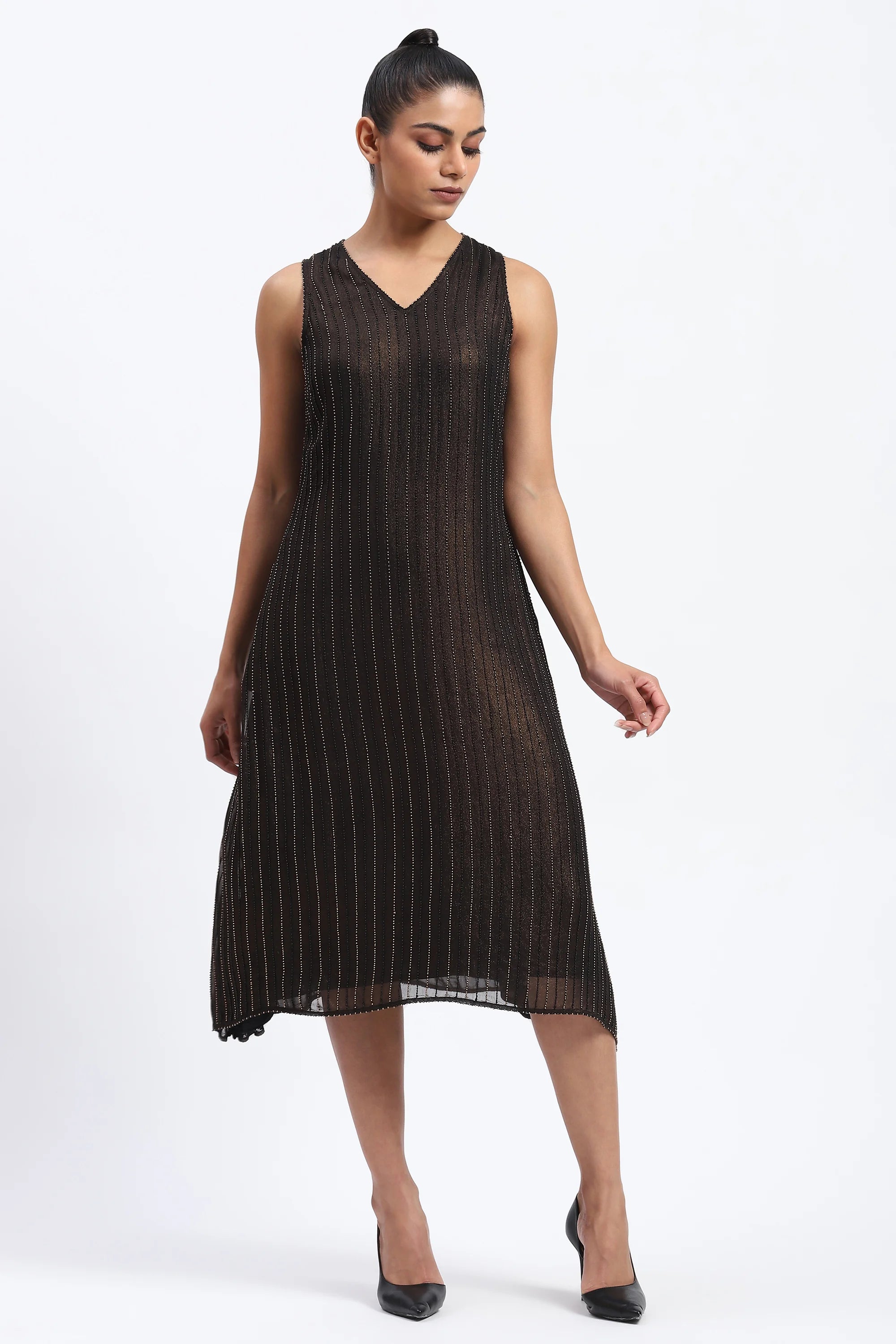 Gold Foil Beaded Dress
