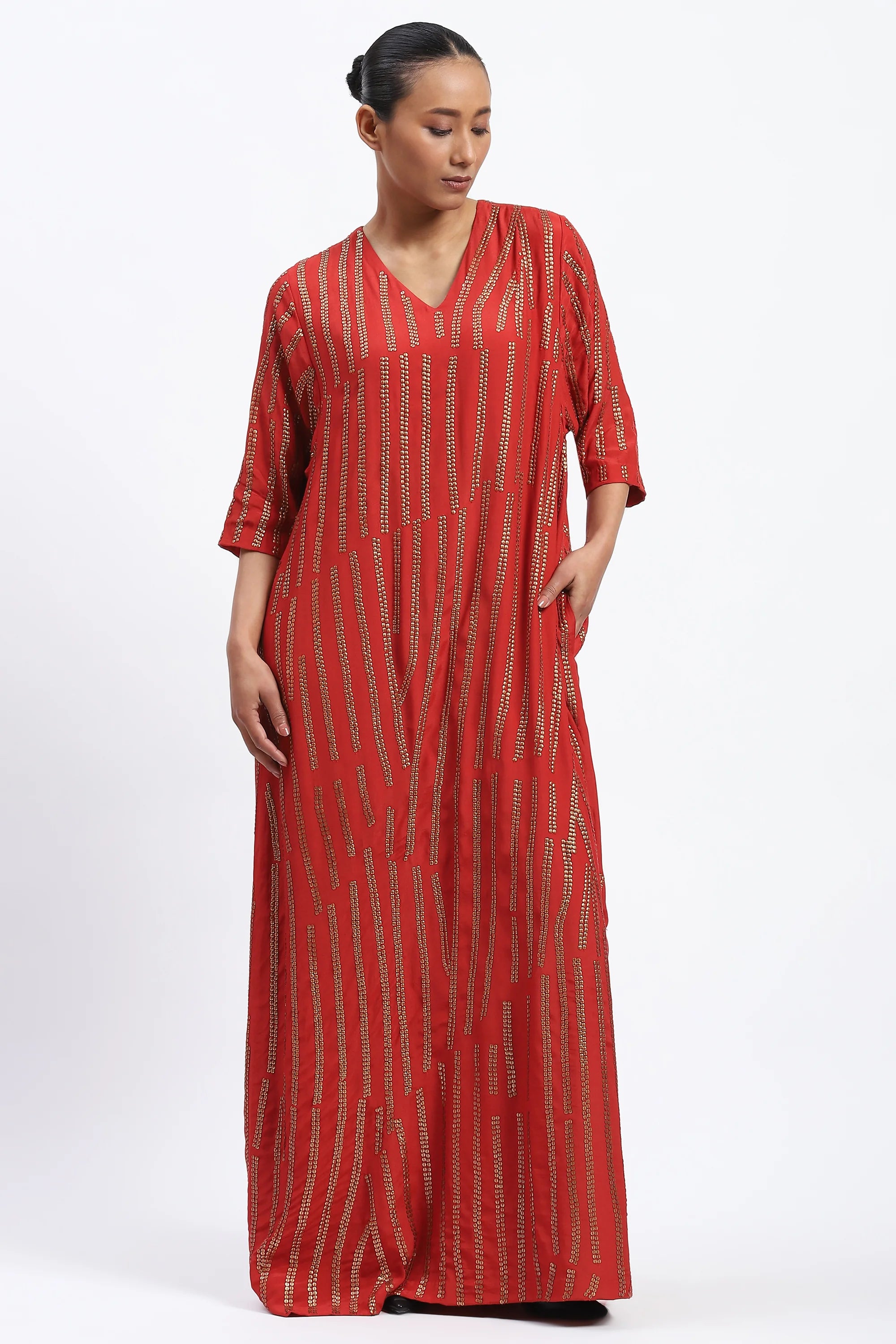 Broken Stripes Sequins Kaftan