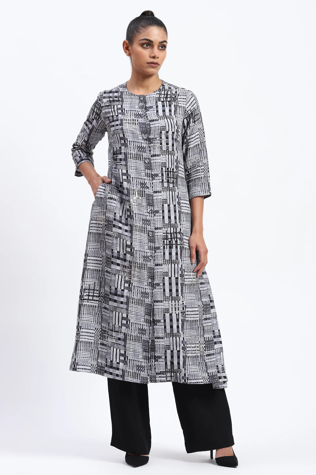Handpainted Checks Kurta