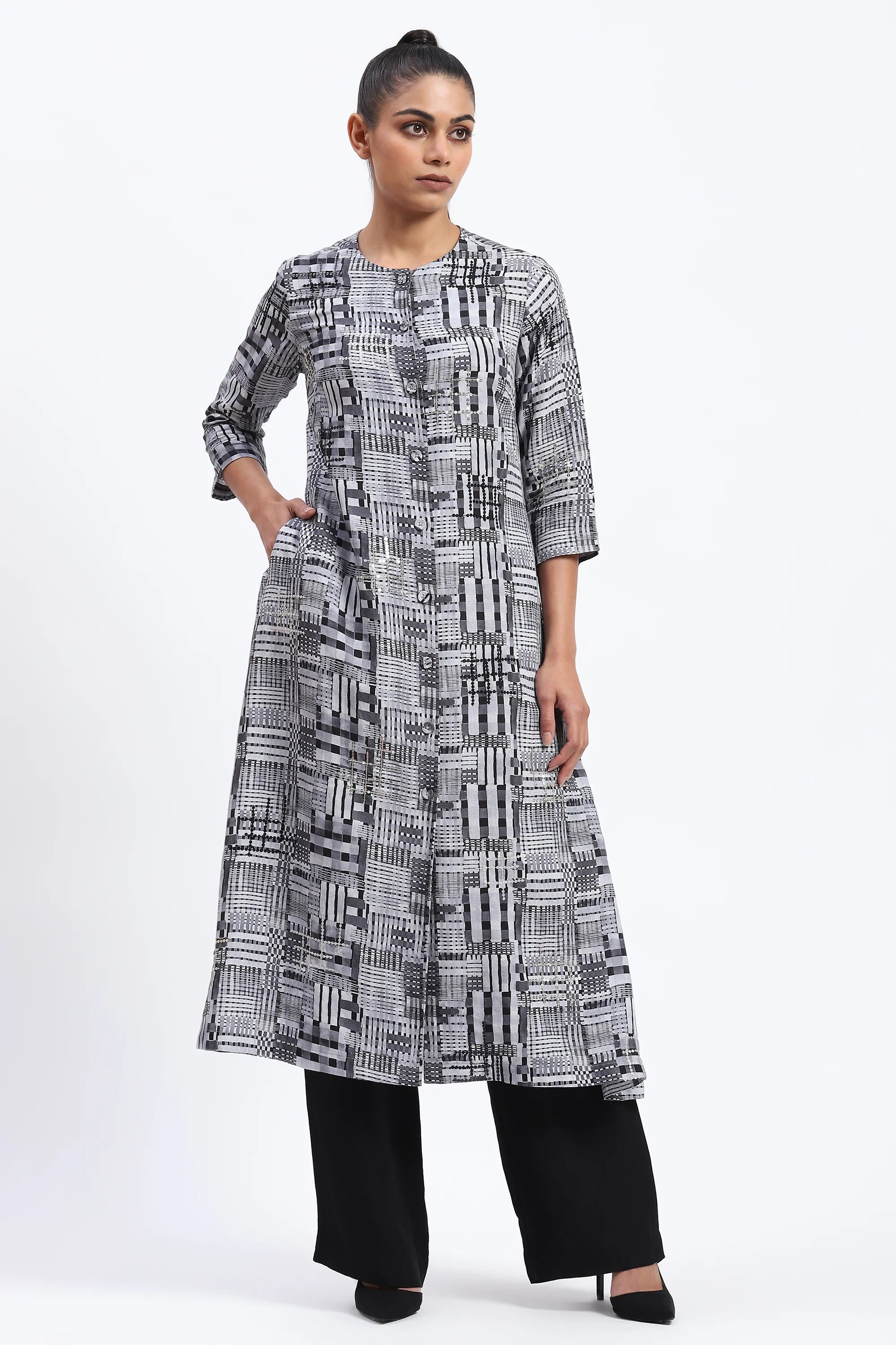 Handpainted Checks Kurta