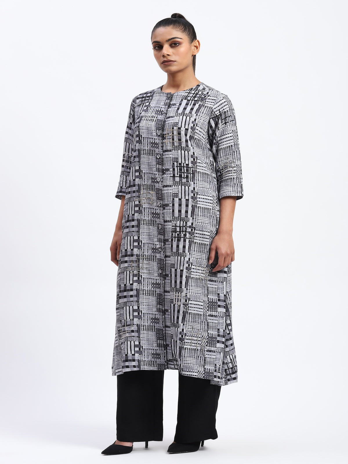 Handpainted Checks Kurta