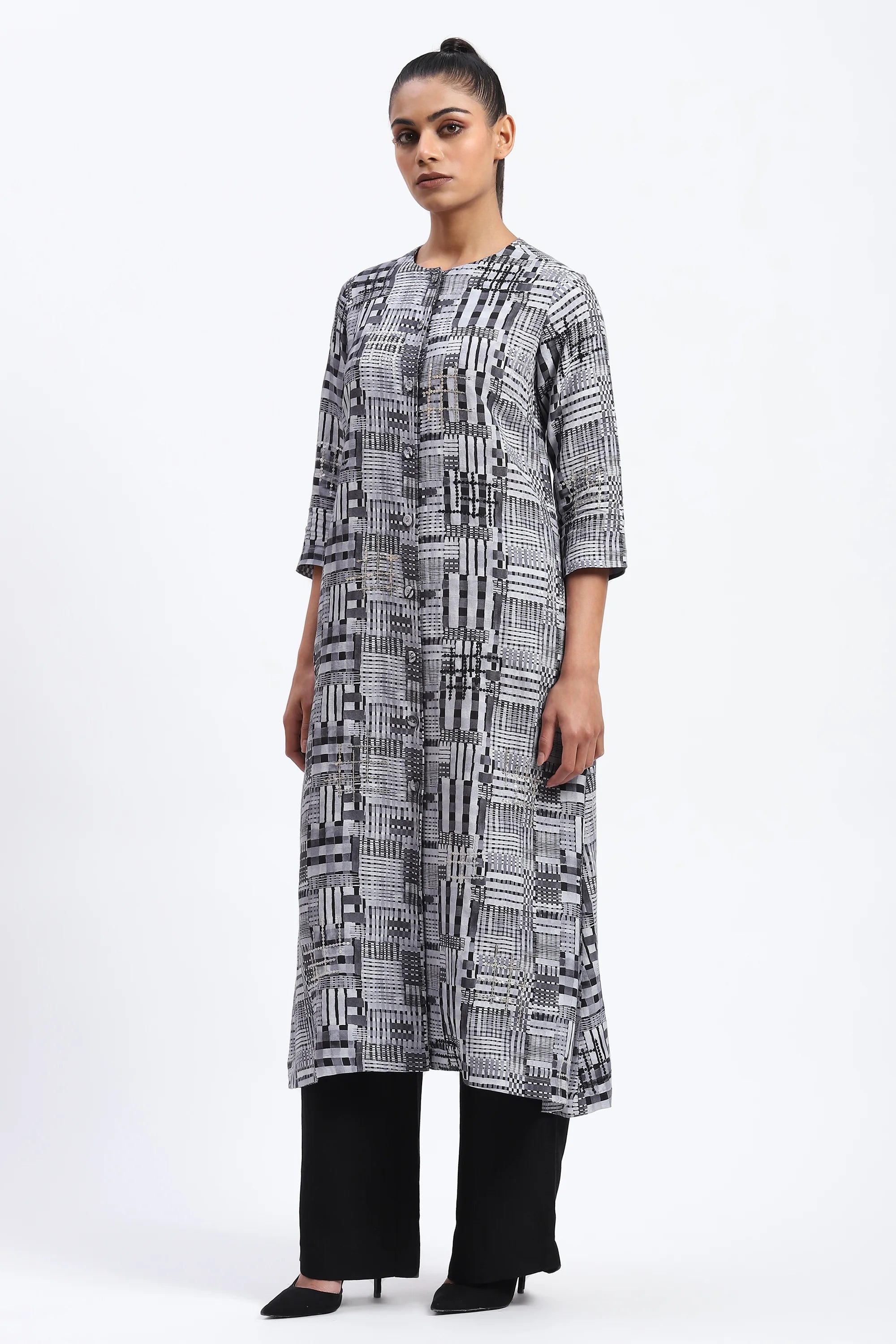 Handpainted Checks Kurta