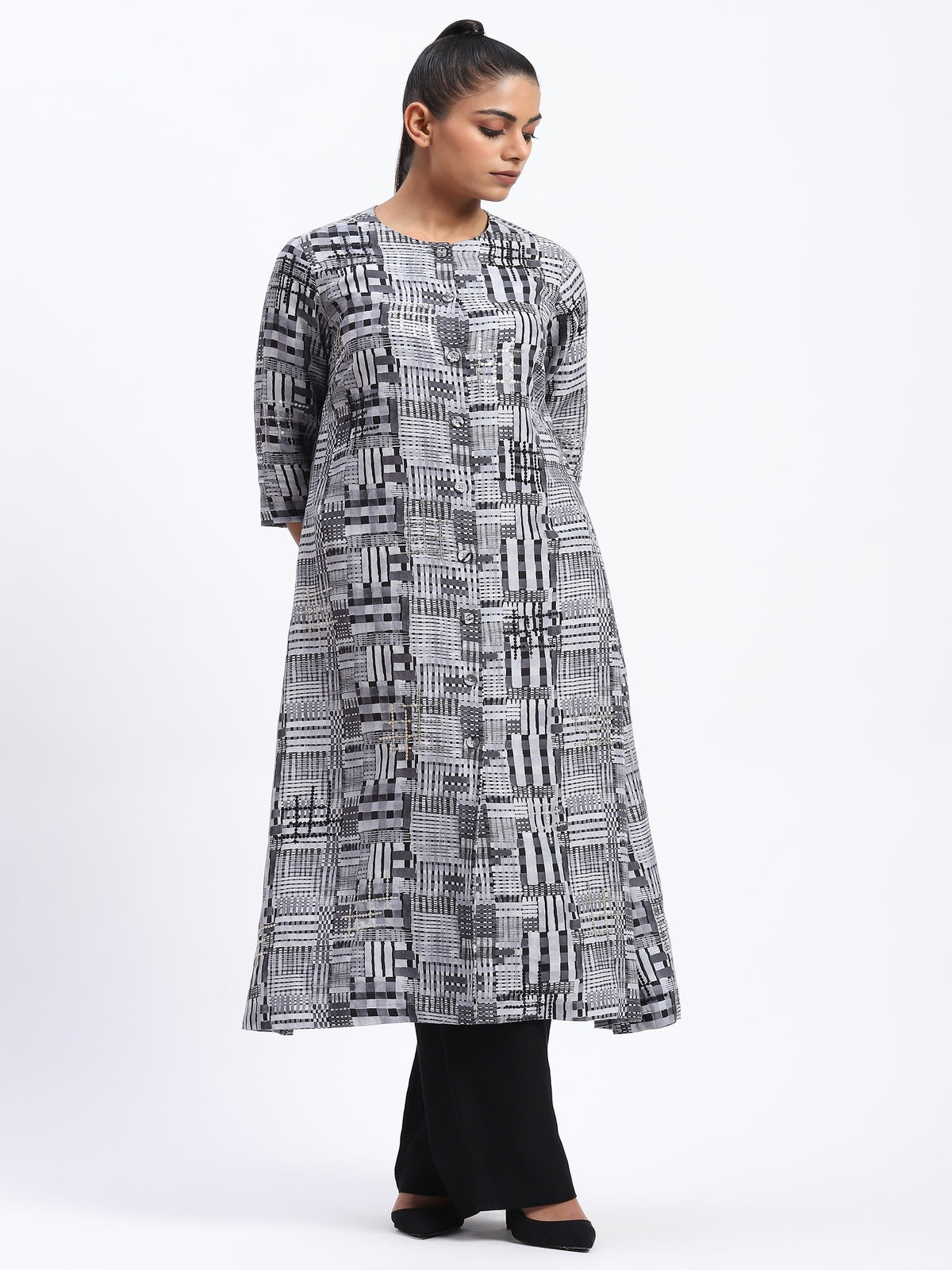 Handpainted Checks Kurta