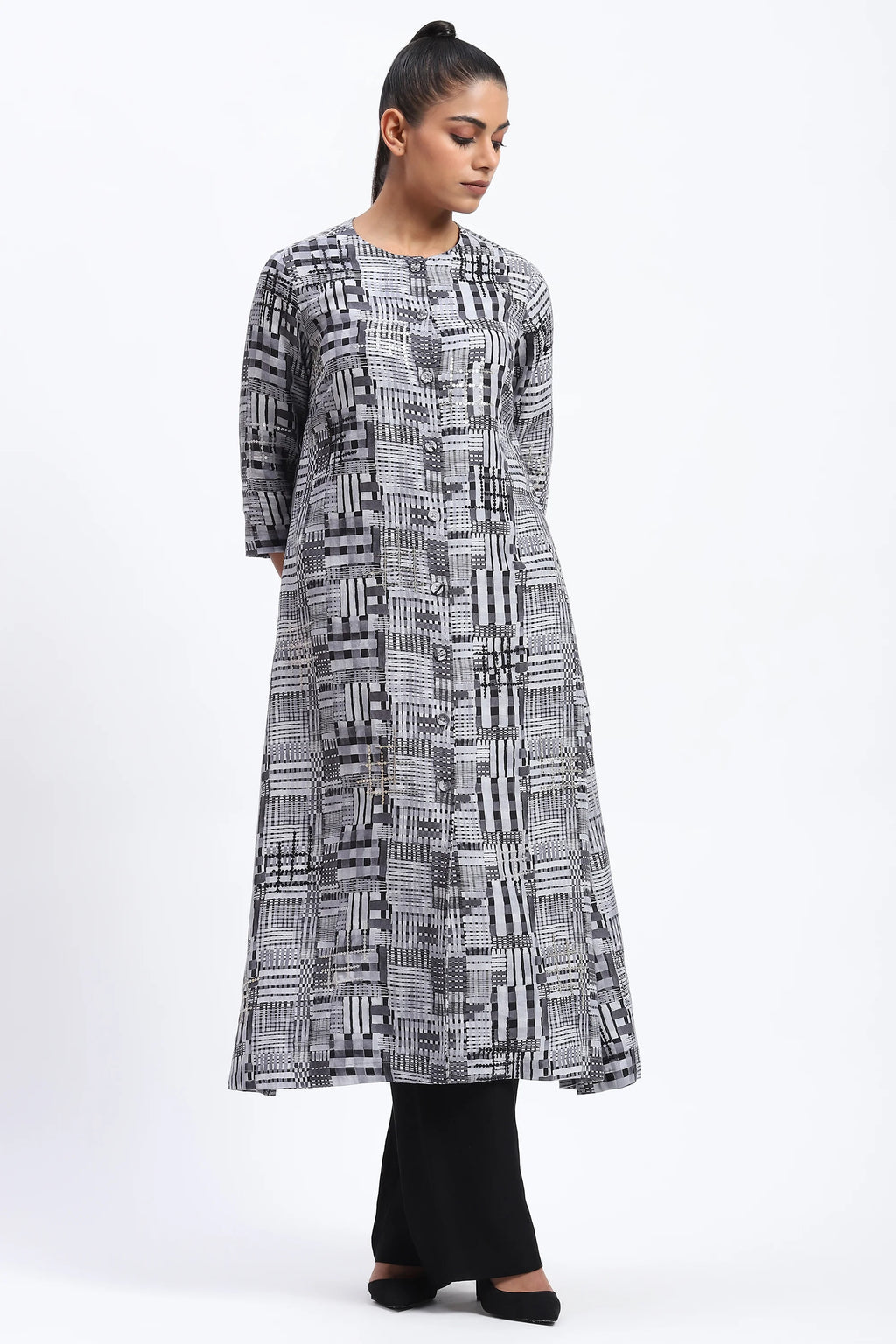 Handpainted Checks Kurta