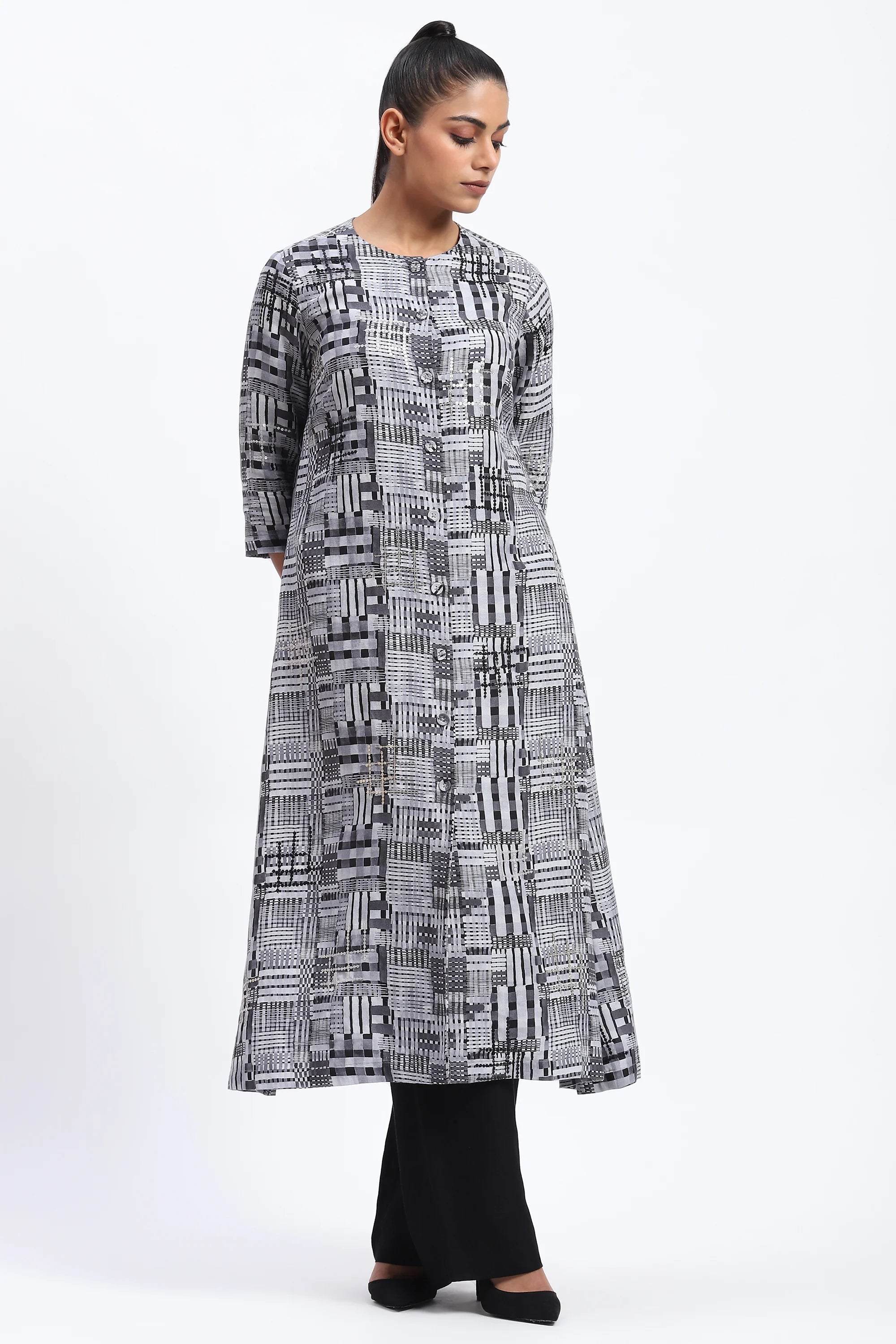 Handpainted Checks Kurta