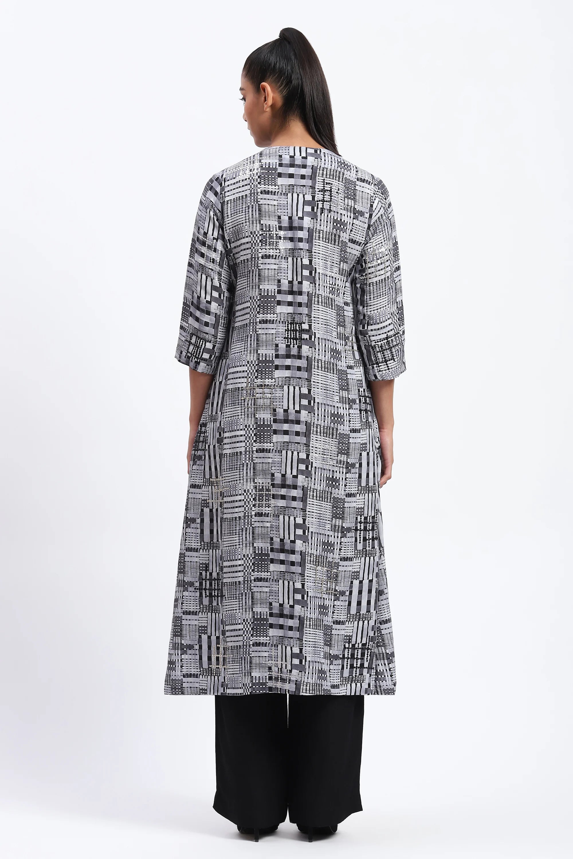 Handpainted Checks Kurta
