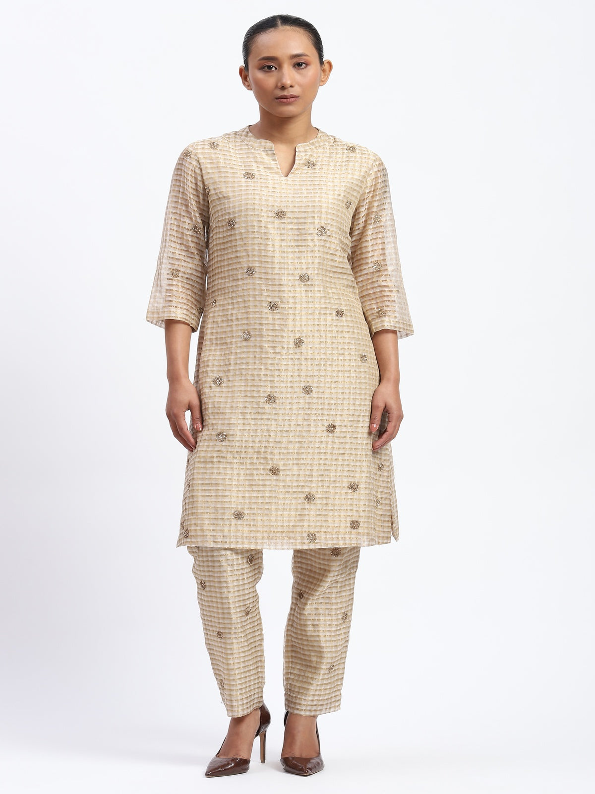 Gold Maheshwar Kurta