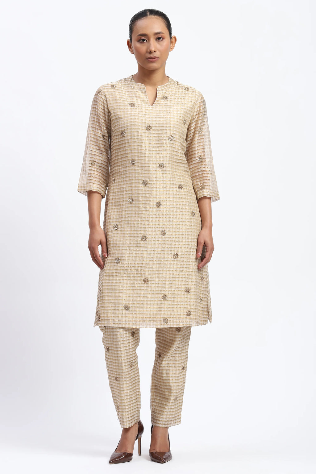 Gold Maheshwar Kurta