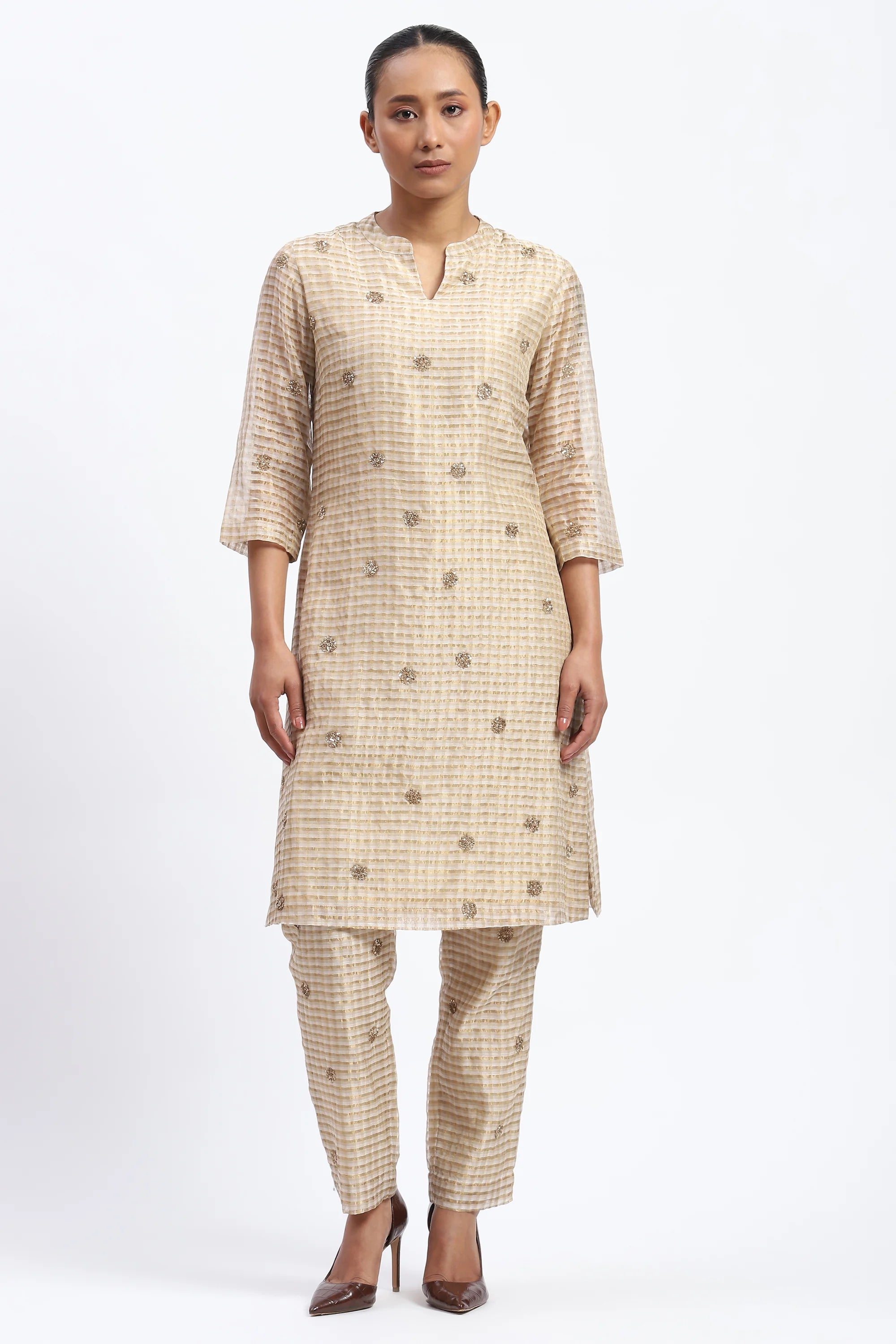 Gold Maheshwar Kurta