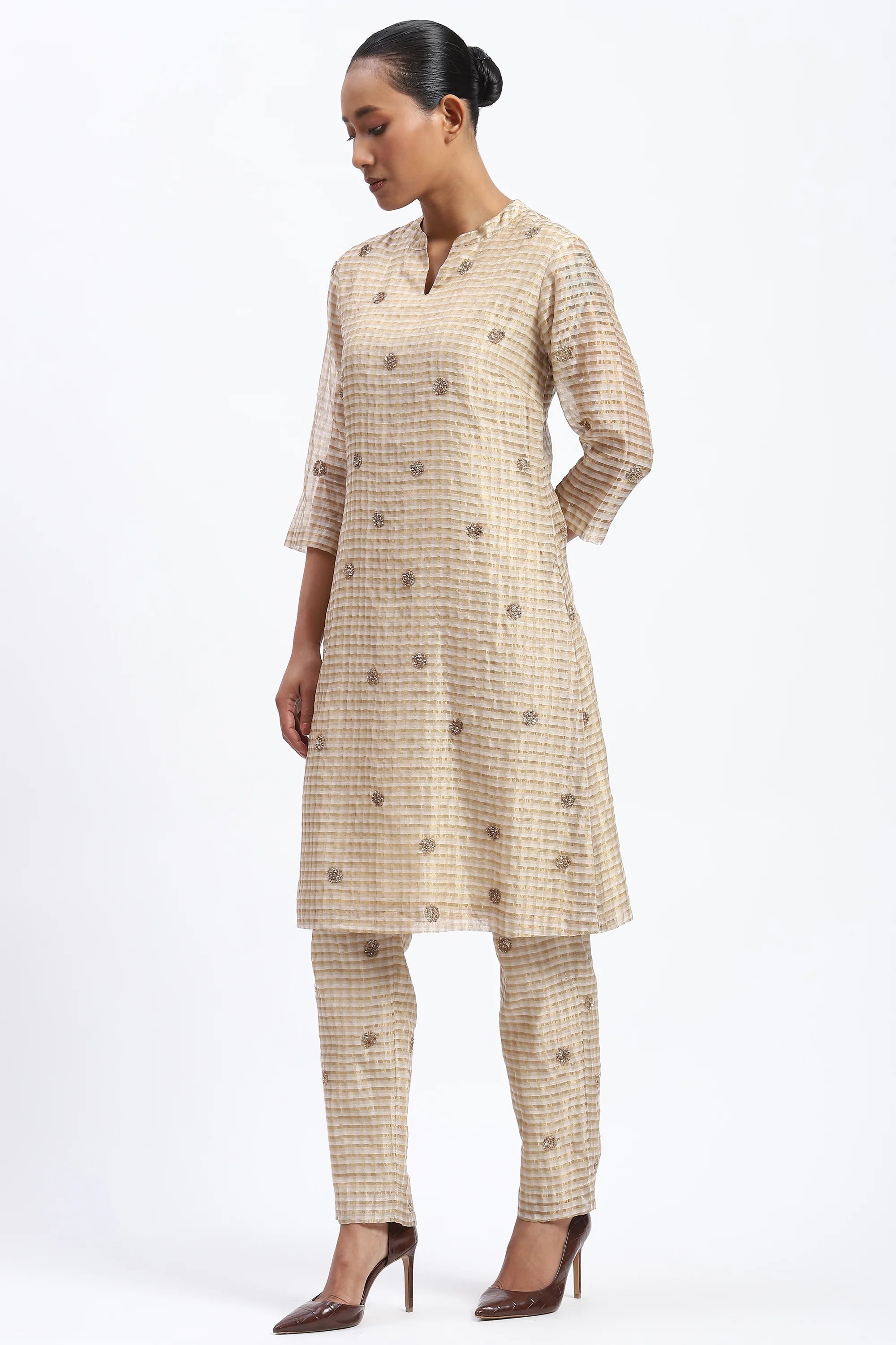 Gold Maheshwar Kurta