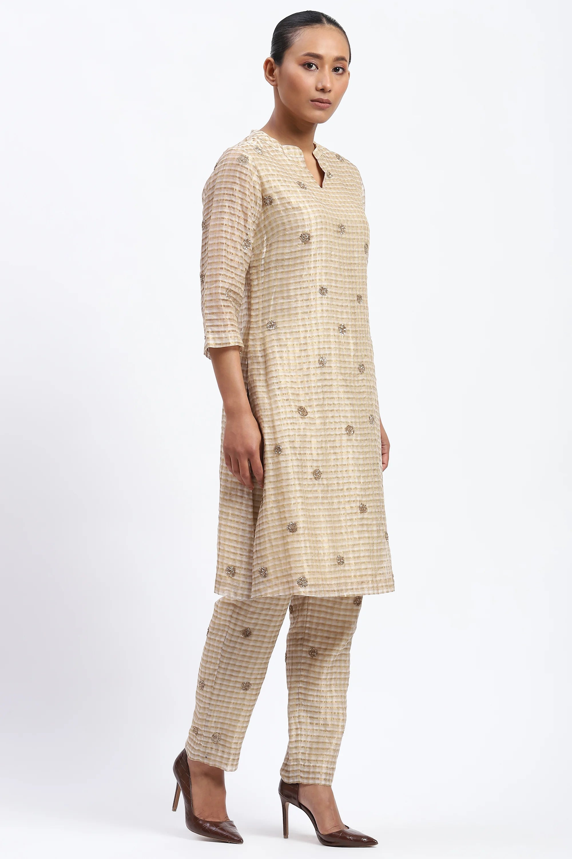 Gold Maheshwar Kurta