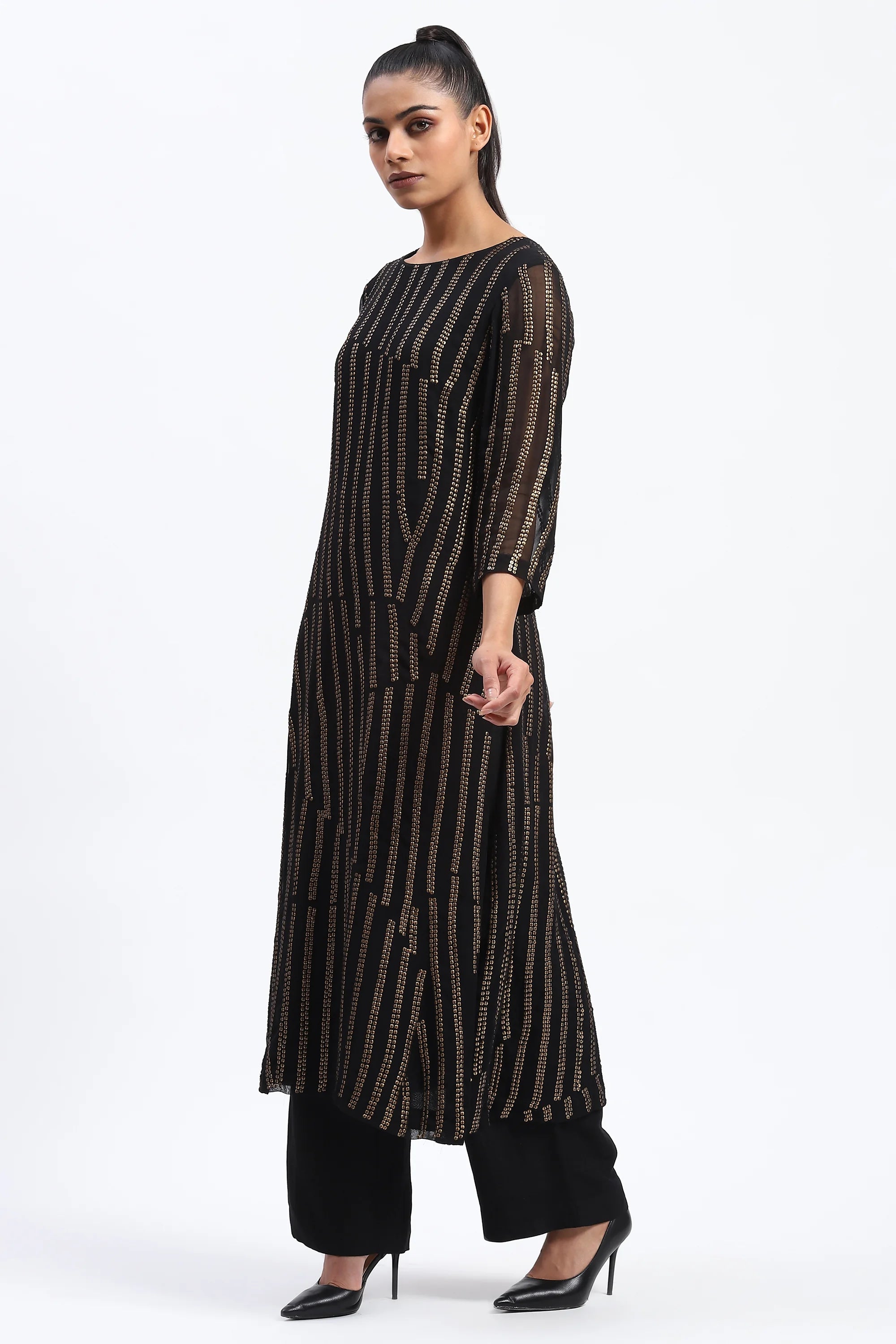 Broken Stripes Sequins Kurta