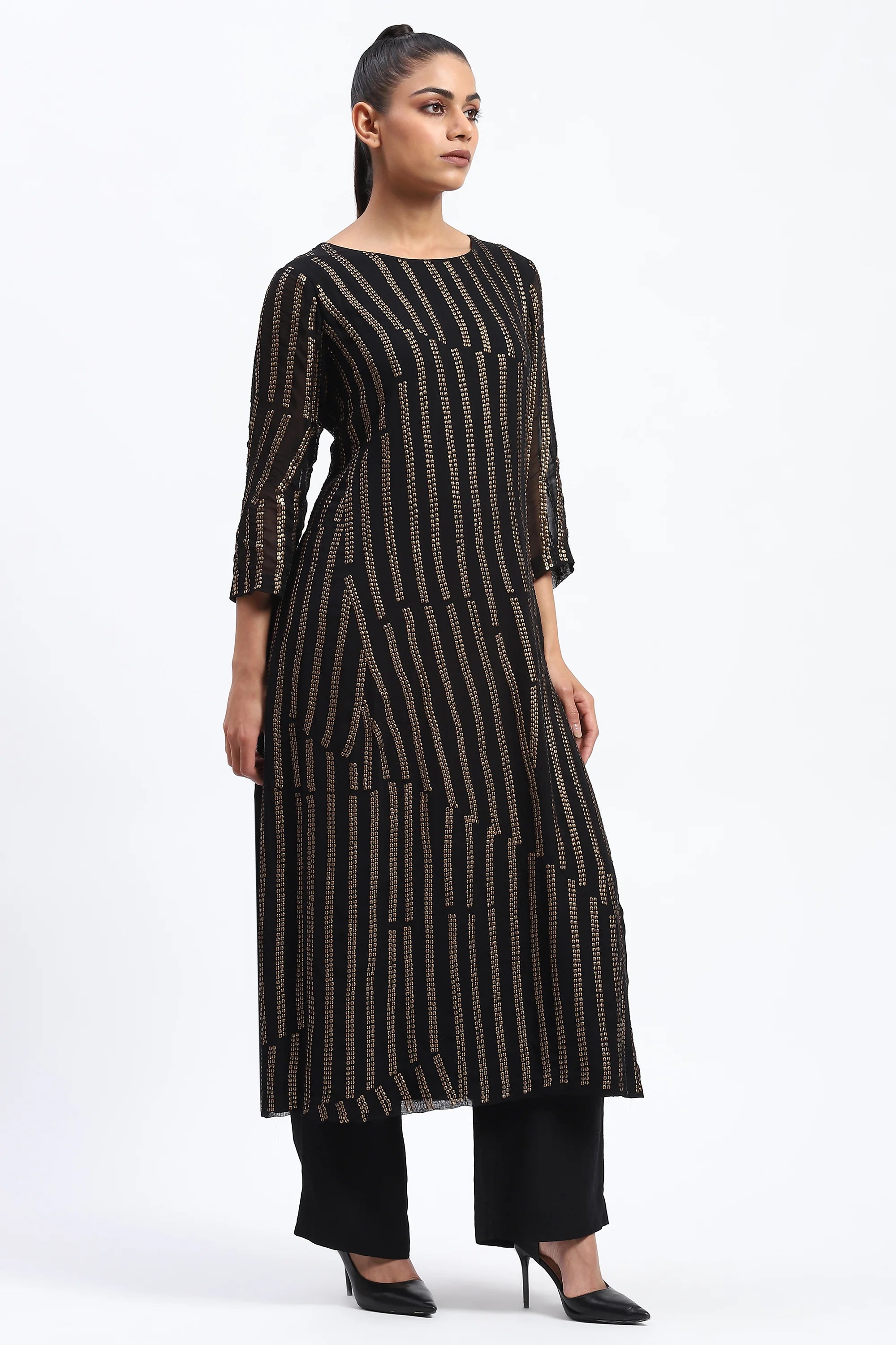 Broken Stripes Sequins Kurta