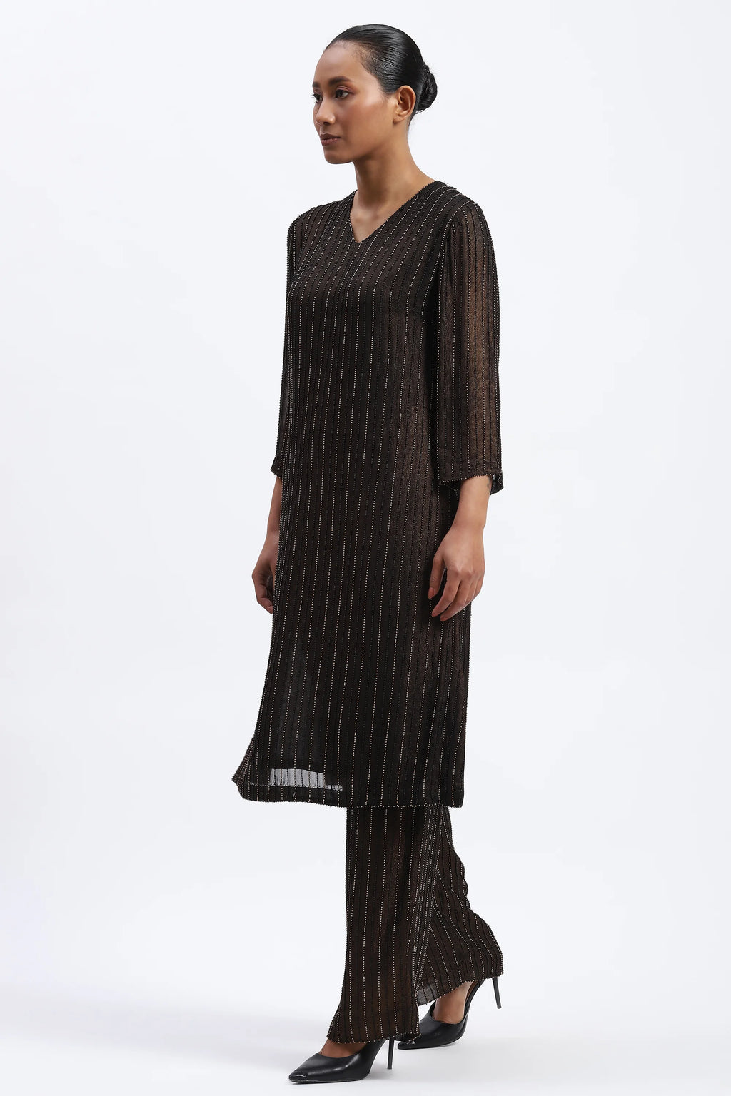 Gold Foil Beaded Kurta