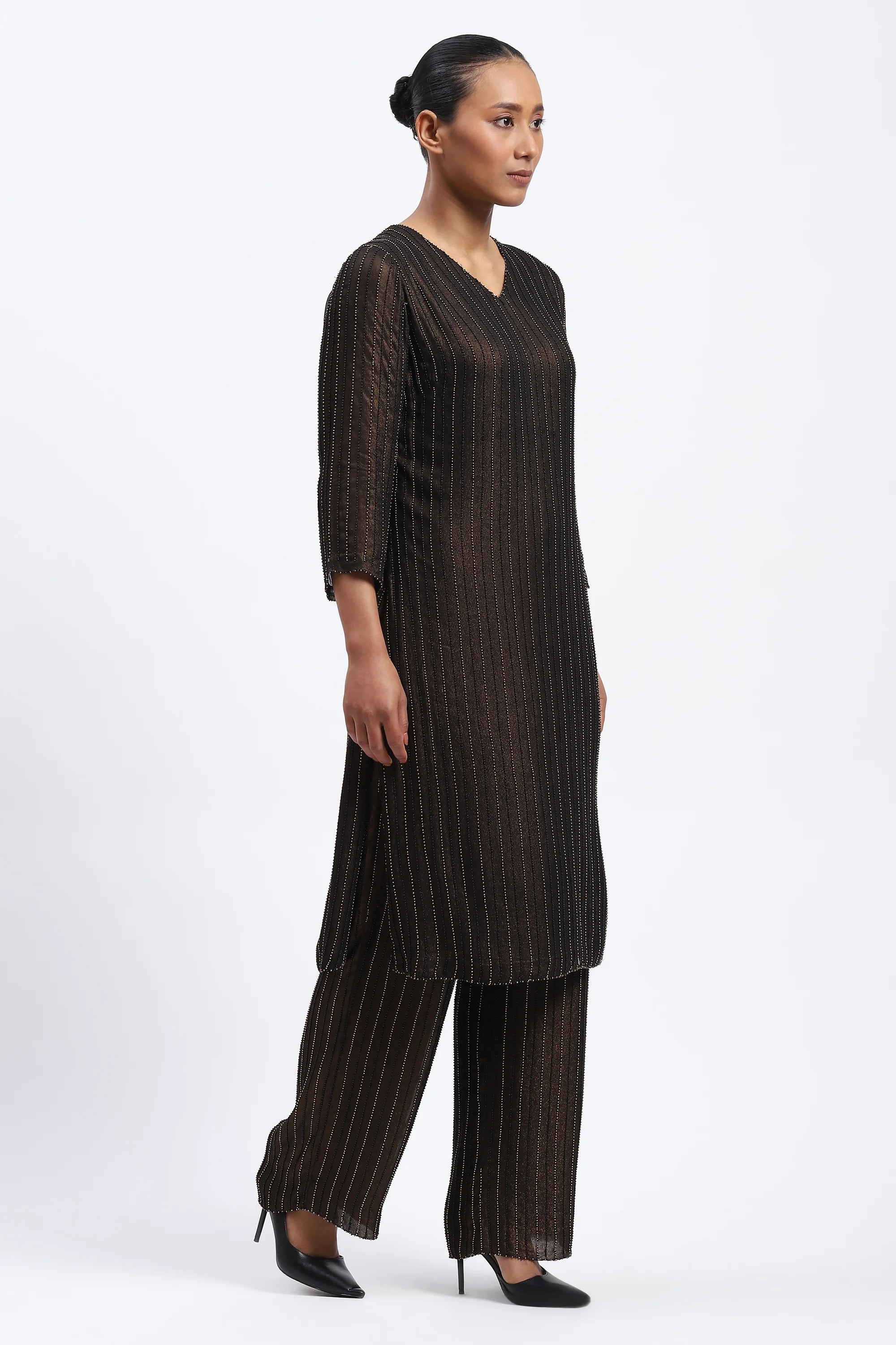 Gold Foil Beaded Kurta