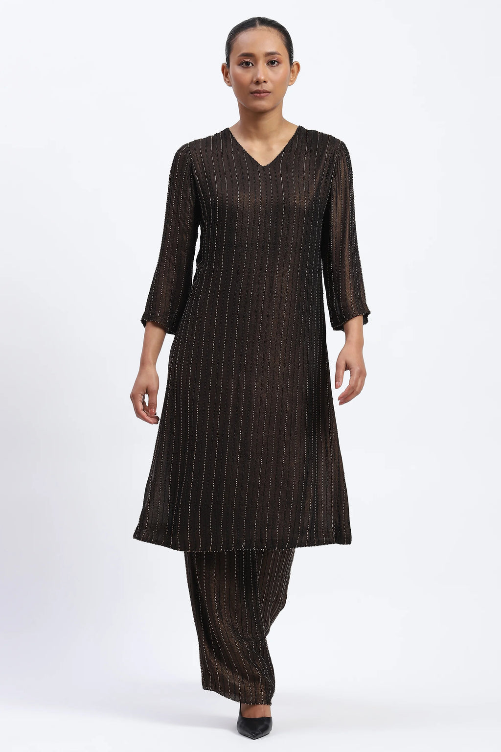 Gold Foil Beaded Kurta
