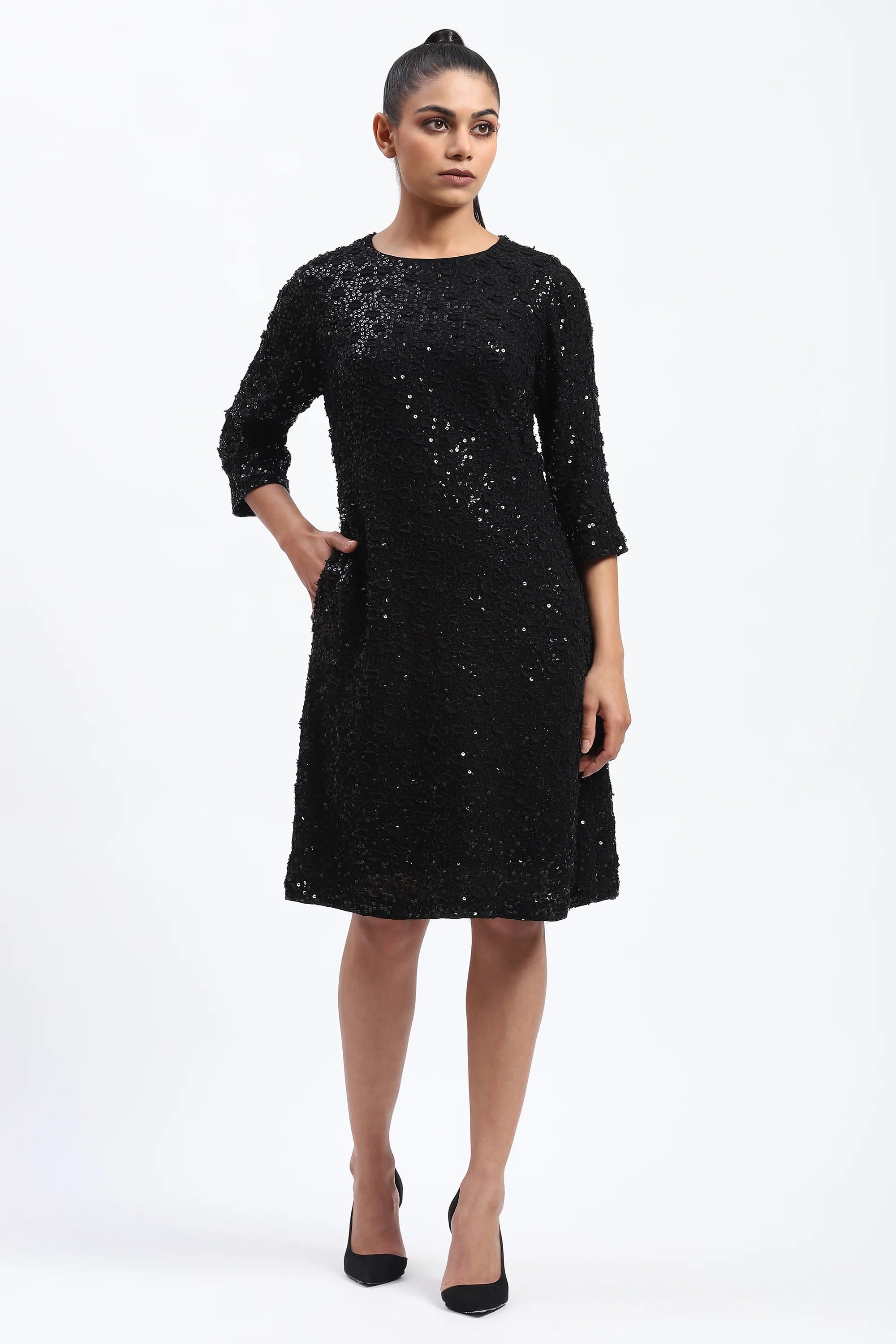 Sequin And Applique Dots Dress
